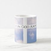 Vertrouwen in God Cross White en Blue Easter Koffiemok (Center)