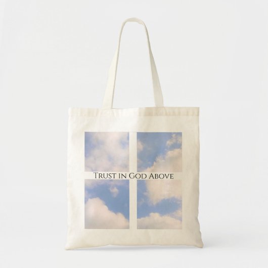 Vertrouwen in God Cross White en Blue Easter Tote Bag (Voorkant)