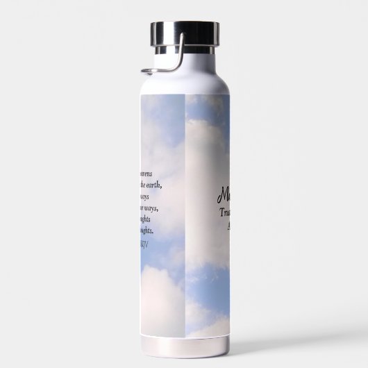 Vertrouwen in God Inspirerend Aangepaste Naam Blue Waterfles (Rechts)
