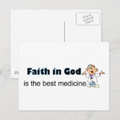 Vertrouwen in God is het beste medicijn met een do Briefkaart (Voorkant / Achterkant)