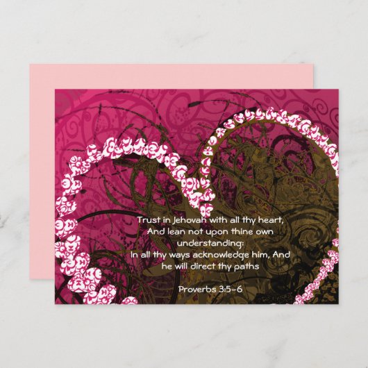 Vertrouwen in God met Al Uw Hart Spreuken 3:5 Briefkaart (Voorkant / Achterkant)