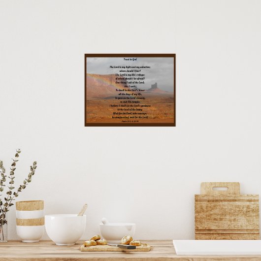 Vertrouwen in God Psalm 27 Poster (Keuken)