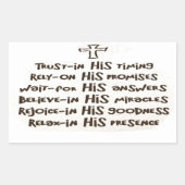 Vertrouwen in God Rechthoekige Sticker (Voorkant)