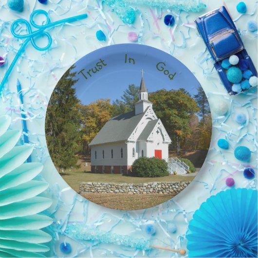 Vertrouwen in goddelijke kerk papieren bordje (Feest)