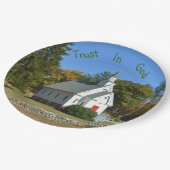 Vertrouwen in goddelijke kerk papieren bordje (Gekanteld)