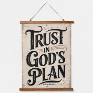 Vertrouwen in Gods plan  Christelijke muur Hangend Wandkleed