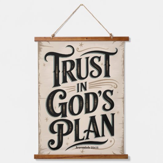 Vertrouwen in Gods plan  Christelijke muur Hangend Wandkleed (Voorkant)