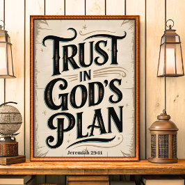 Vertrouwen in Gods plan Christelijke muurkunst Poster