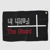 Vertrouwen in het Christelijk kruis van het bloed Golfhanddoek (Horizontaal)