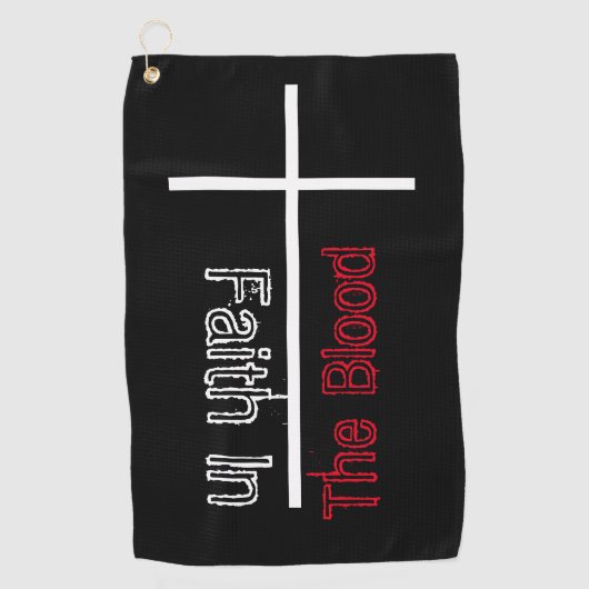 Vertrouwen in het Christelijk kruis van het bloed Golfhanddoek (Voorkant)