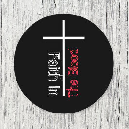 Vertrouwen in het Christelijk kruis van het bloed Ronde Sticker