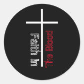 Vertrouwen in het Christelijk kruis van het bloed Ronde Sticker (Voorkant)
