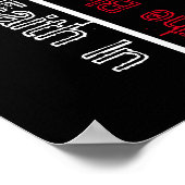 Vertrouwen in het Christelijke bloedwitte kruis Poster (Hoek)