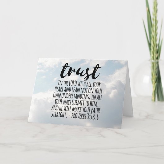 Vertrouwen in het Lord Proverbs 3:5-6 Kaart (Voorkant)