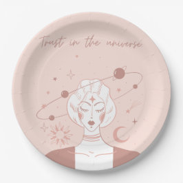 Vertrouwen in het universum Spirituele positivitei Papieren Bordje