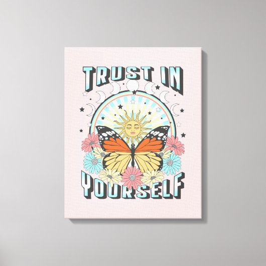 Vertrouwen in jezelf | Heelzon en vlinder Canvas Afdruk (Voorkant)