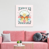 Vertrouwen in jezelf | Heelzon en vlinder Canvas Afdruk (Insitu (Woonkamer))