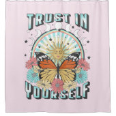 Vertrouwen in jezelf | Heelzon en vlinder Douchegordijn (Voorkant)