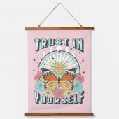 Vertrouwen in jezelf | Heelzon en vlinder Hangend Wandkleed (Voorkant)