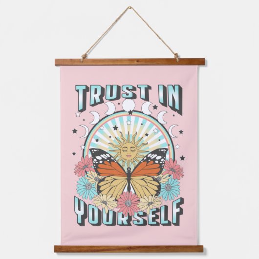 Vertrouwen in jezelf | Heelzon en vlinder Hangend Wandkleed (Voorkant)