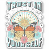Vertrouwen in jezelf | Heelzon en vlinder Sticker (Voorkant)