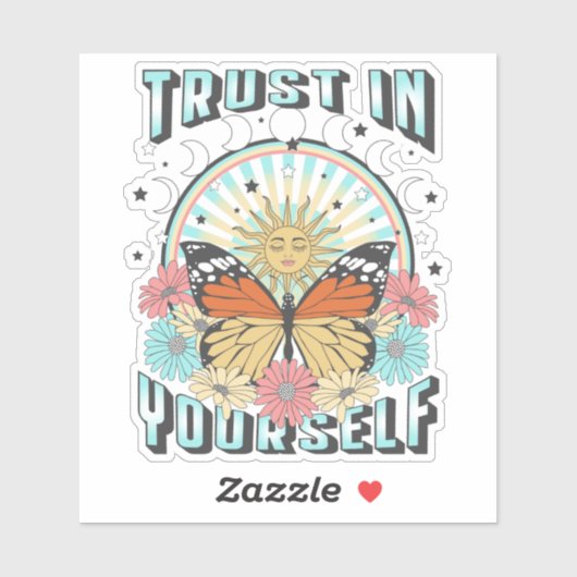Vertrouwen in jezelf | Heelzon en vlinder Sticker (Vel)