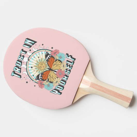 Vertrouwen in jezelf | Heelzon en vlinder Tafeltennisbatje (Zijkant)