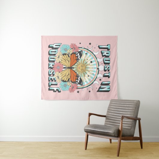 Vertrouwen in jezelf | Heelzon en vlinder Wandkleed (In Situ (horizontaal))