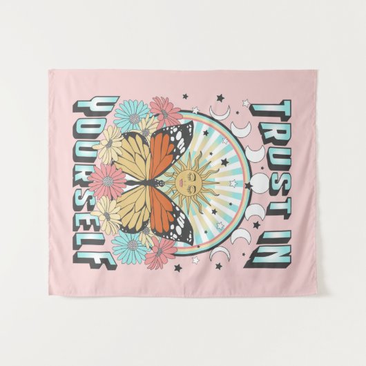 Vertrouwen in jezelf | Heelzon en vlinder Wandkleed (Voorkant (horizontaal))