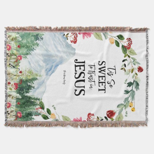 Vertrouwen in Jezus | Mountain Wildflower Monogram Deken (Voorkant)