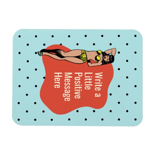 Vertrouwen in kleur: Retro Radiance Pinup Magneet (Horizontaal)