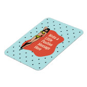 Vertrouwen in kleur: Retro Radiance Pinup Magneet (Linkerzijde)