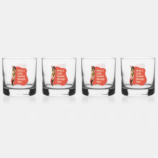 Vertrouwen in kleur: Retro Radiance Pinup Whisky Glas (Achterkant)
