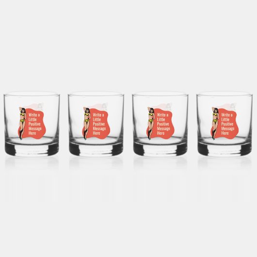 Vertrouwen in kleur: Retro Radiance Pinup Whisky Glas (Voorkant)