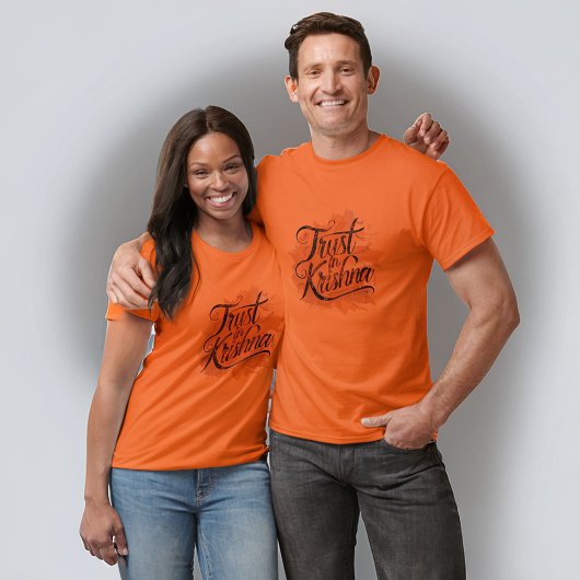 Vertrouwen in Krishna Typografie Design T-shirt