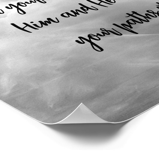 Vertrouwen in Lord Al Uw Harde Psalm Quote Poster (Hoek)