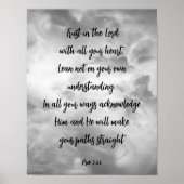Vertrouwen in Lord Al Uw Harde Psalm Quote Poster (Voorkant)
