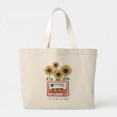 Vertrouwen in Vibe Boho Sunflower en Cattsette Grote Tote Bag (Achterkant)