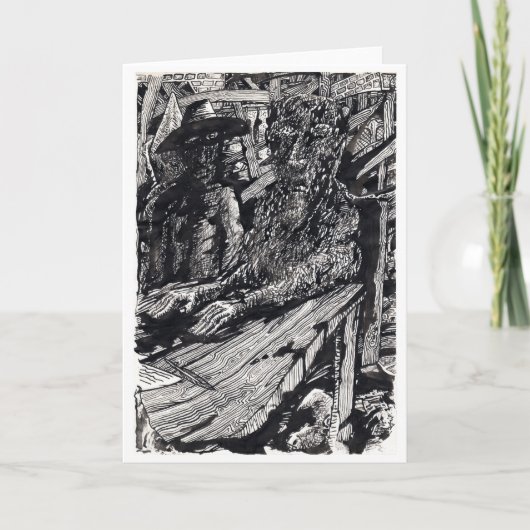 "Vertrouwen!" Indische inkttekening Kaart (Voorkant)