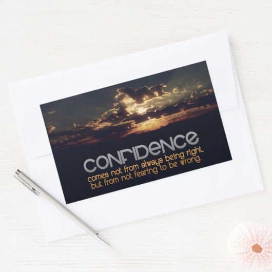 "Vertrouwen" Inspirerend quote Rechthoekige Sticker (Envelop)