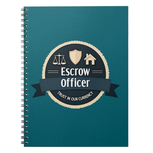 Vertrouwen is onze valuta – Escrow Officer Notitieboek (Voorkant)