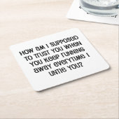 Vertrouwen Kartonnen Onderzetters (Schuin)