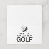VERTROUWEN ME, JE KUNT GOLF SPELEN PLAATSKAARTJE (Buitenkant ongevouwen)