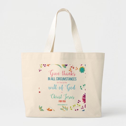 Vertrouwen met woord Bijbelversie Grote Tote Bag (Voorkant)