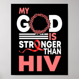 Vertrouwen Mijn God is sterker dan HIV Awareness R Poster