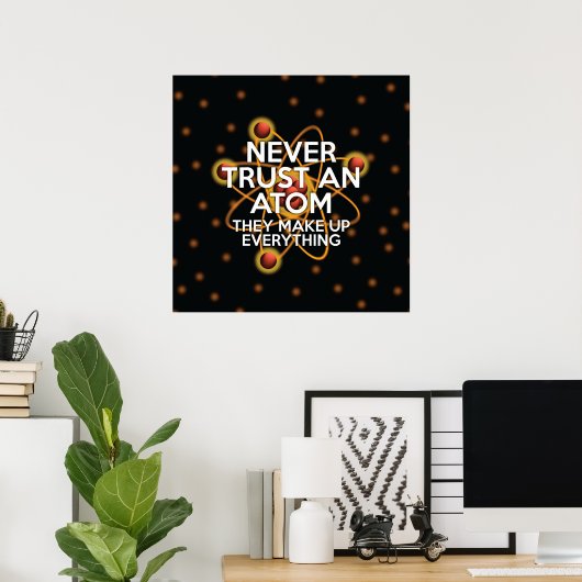 VERTROUWEN NOOIT EEN ATOM POSTER (Thuiskantoor)