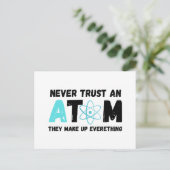 VERTROUWEN NOOIT EEN ATOM UITNODIGING BRIEFKAART (Staand voorkant)