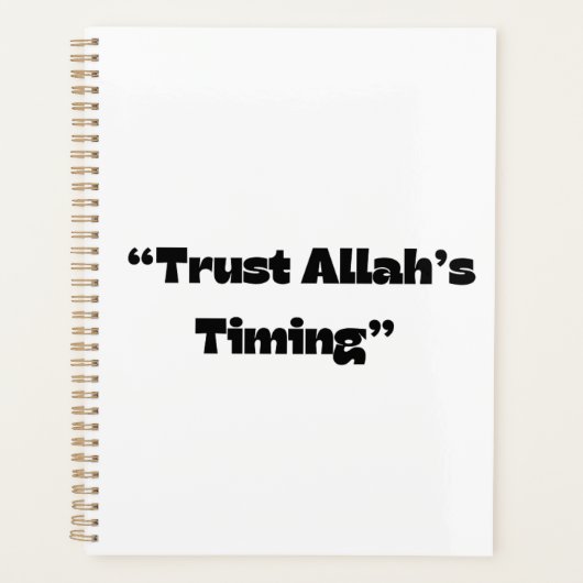 Vertrouwen op de timing van Allah – Islamitische g Planner (Voorkant)