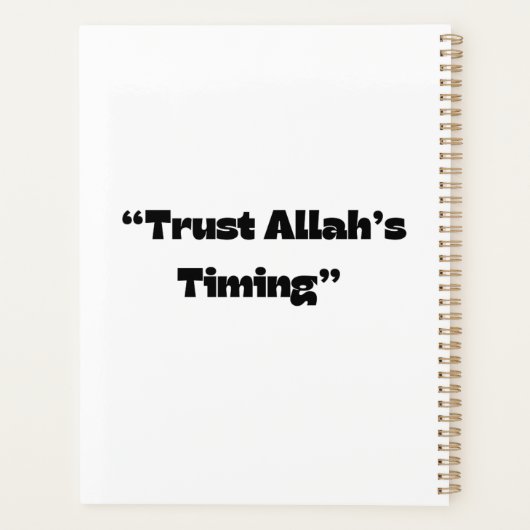 Vertrouwen op de timing van Allah – Islamitische g Planner (Achterkant)