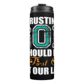 Vertrouwen op God als eerste optie Thermosbeker (Voorkant)